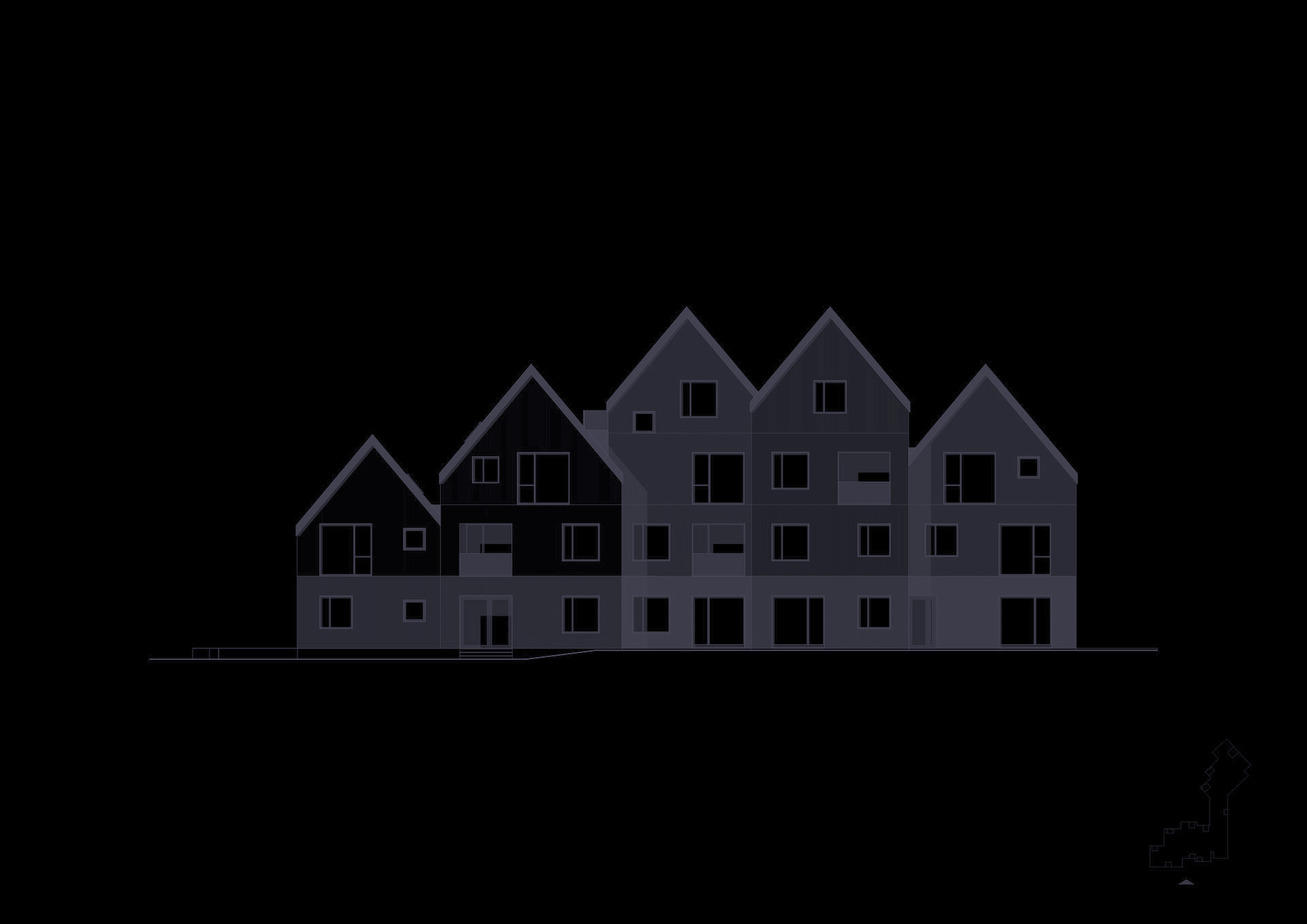 Architectural massing sketch